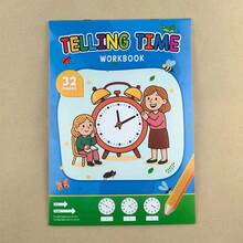 Children's Time Learning Workbook, Suitable For Home Education And Kindergarten Activities, Includes Reading And Math Exercises, Ideal For Classroom Teaching And Back-To-School Season. Christmas Gift - Black and White - View 8