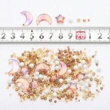 32g 10pcs Moon Beads, 10pcs Star Beads, Mixed Star & Moon Pendant Beads Set, 6mm Ceramic White & Light Crystal Glass Beads