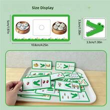 1 Conjunto Brinquedo de Papel Comparação de Tamanho de Cálculo Ordenação Treinamento de Pensamento de Desenvolvimento Jogo de Matemática Crocodilo Faminto - Multicolorido - Visão 3