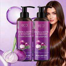 洋葱生物素迷迭香洗发水和护发素套装，令秀发柔软亮泽，有效隔热控油，是夏季的理想之选。修复受损发质，蕴含洋葱提取物、迷迭香、生物素和荷荷巴油等天然保湿成分，滋养头皮，去除头皮屑，强韧发丝，抚平干燥毛躁的头发。 - 紫色 - 查看 2