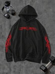 Men'S Skull Best Monster Pattern Hooded Sweatshirt, Casual Long Sleeved Spring And Autumn Pullover As A Gift, Outdoor Clothing Spring/Fall Men'S Casual Hooded Sweatshirt - Loose Fit Polyester Knit Fabric - Multicolor - View 1