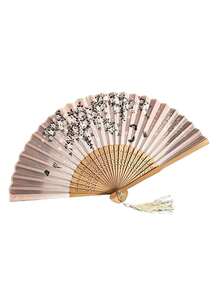 1 Stück vintage handgefertigter Bambus Faltfächer mit Quaste - elegantes Geschenk für Frauen, Hochzeitsfavors, traditioneller chinesischer Kostümfächer - Verschiedenfarbig - Übersicht 6