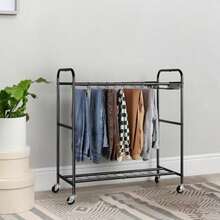 OYEAL - Pantalones con ruedas para pantalones rodantes soporte  para pantalones con 30 perchas para pantalones de ahorro de espacio con ruedas para jeans bufandas y pantalones - Negro11 - Ver 5