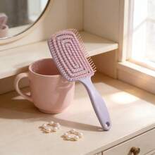 Hair Brush Dry Wet Detangling For Fine, Thick, Curly Hair - Curved And Vented Hair Brush For Women, Men Faster Blow Drying Styling Professional Paddle Vent Detangler - Purple - View 3