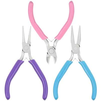 Jewelry Pliers Set - 3pcs Tools With Needle/ Chain Nose, Round Nose And Wire Cutter For Jewelry Repair, Wire Wrapping, Crafts, And Making Supplies