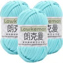 Lawkeman 3 peças/300g Fio de Camiseta de Poliéster de Alta Qualidade, Fio de Crochê e Tricô, Fio Grosso de Poliéster Macio e Elástico, 30m/100g por Rolo - Ideal para Projetos DIY, Chinelos, Cestas, Tiras de Tecido, Sacolas Artesanais Tecidas à Mão, Brinquedos, Sapatos, Tapetes, Cestas de Armazenamento - Multicolorido - Visão 36