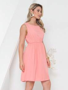 JIN SER Viscose Dress - Coral Pink - View 4