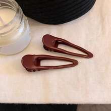 [Exquisite Pendant] &Mother's Day Valentine's Day &2/4pcs Set, 2026 New Year Atmosphere, Wine Red Hair Clips - Non-Slip, Durable, Minimalist Design, Compact And Portable, Suitable For Daily Use, Lightweight And Small, Elegant Hair Accessories, New Year Style Hair Clips &Woven Bag Charm Accessory &Valentine's Day Gift For Her &Designer Keychain Gift - 紅色 - 查看 3