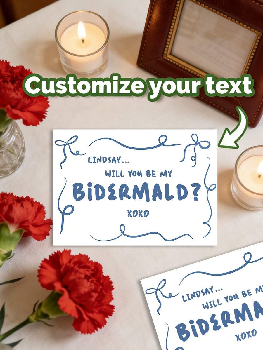 1 Thiệp Chúc Mừng Cưới Cá Nhân Hóa Sang Trọng - Giấy chất lượng cao, Thiết Kế Cô Dâu Chú Rể Lãng Mạn, Lời Chúc Mừng và Kỷ Niệm Đám Cưới, Quà Cưới, Thiết Kế Hoa Văn Trang Trí, Tiệc Cưới, Thiệp Mời Phù Dâu Tùy Chỉnh, Quà Tặng Cá Nhân Hóa, Quà Cưới - Nhiều màu - Xem 1