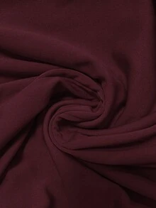 1pc Women's Elegant Solid Color Knit Dress - Burgundy - View 7