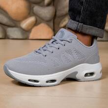 Men's Fashionable Sports Shoes With Air Cushion Running Shoes, Anti Slip And Breathable Running Shoelaces And Arch Support, Suitable For Daily Fitness, Sports, And Commuting - 灰色 - 查看 8