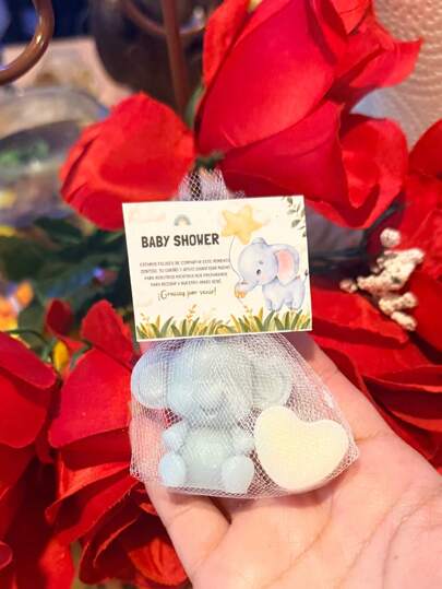 30 jabones pequeños para recuerdo baby shower safari Leon jirafa elefante
