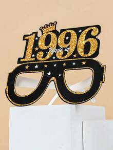 6个黑色金色30岁生日派对纸质眼镜，复古30岁生日派对拍照道具，30岁生日派对用品，生日快乐派对眼镜，1996年生日庆祝活动，派对配件，黑色金色30岁生日派对装饰，生日礼物，派对小礼品 - 30th - 查看 11