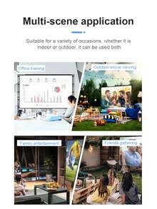 YJMOYE 120-Inch 16:9 4K High Definition Indoor/Outdoor Portable Projection Screen, All-Metal Frame No-Wrinkle Front/Rear Projection Screen, With Storage Bag, Suitable For Home Theater And Outdoor Movie Viewing - White - View 9