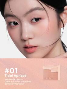 JUDYDOLL 水润缎光腮红，双色透明透亮腮红，打造日常健康光泽和透亮肤色 - #01 Tidal Apricot - 查看 3