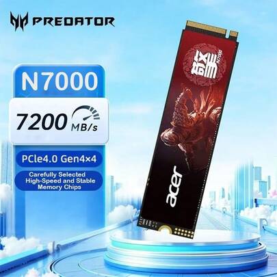 Acer N7000-spel-SSD:n stöder NVMe 2.0-protokollet, vilket möjliggör höghastighetsladdning av AAA-titlar och spel i öppna världar, vilket minskar laddningstider för scener, förbättrar spelets smidighet och säkerställer stabil högpresterande drift under längre perioder.