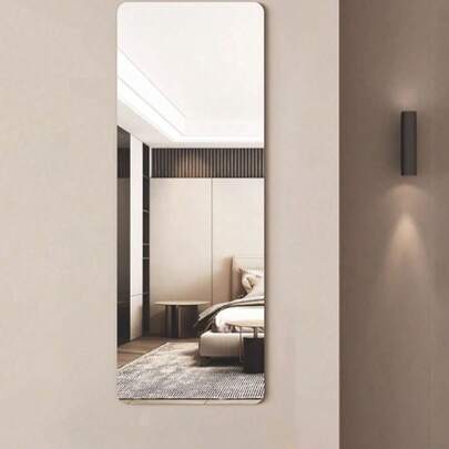 1片DIY亚克力镜，浴室化妆镜，不易碎，自粘式，撕开即可粘贴，无需安装。墙面装饰镜，方形镜、圆形镜、心形镜，不易碎，防水材质，自粘式，撕开即可粘贴，墙面装饰镜。卧室化妆镜、浴室镜、办公室镜，适用于各种墙面，适用于各种环境，实用家居饰品。