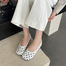 2025 New Fashion Shallow Mouth Single Shoes Polka Dot Women's Casual Flat Shoes - 淡黃色 - 查看 7