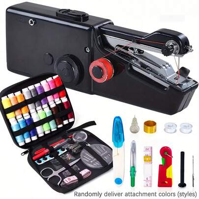 Portable Wireless Mini Sewing Machine, Battery Powered, Lightweight And Easy To Use, Suitable For DIY Clothing And Textile Projects, Ideal For Beginners And Adults (Batteries Not Included)