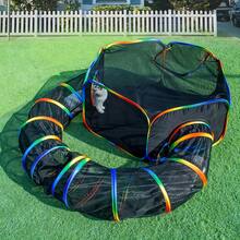 Portable Cat Fence Playground, Cat Tunnel Suitable For Indoor & Outdoor Use, Fit For Kittens, Small Dogs, Rabbits And Other Small Pets - Multicolor - View 3