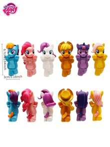 6件套小马宝莉可爱下巴托装饰套装，盲盒随机颜色，惊喜礼物，适合生日、圣诞节、情人节、返校季、青少年装饰、派对礼品