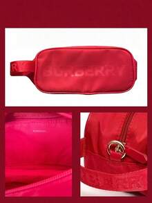 Bright Red BURBERRY Wide Strap Mini Bag, Multifunctional Shoulder Bag For Commuting And Streetwear (Large Capacity Toiletry Bag) - Red - View 5