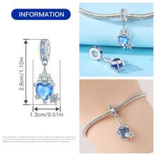 CYMYSS 1pc Fairy Tale Inspired Silver-Tone Plated Cubic Zirconia Moon Fairy/Castle/Crystal Ball Pendant, Unisex, Women's Birthday/Holiday Gift