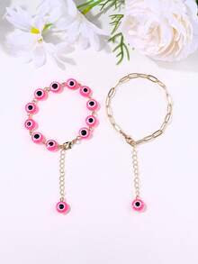 两件套波西米亚风邪眼流苏手链，适合女性日常佩戴，四季皆宜