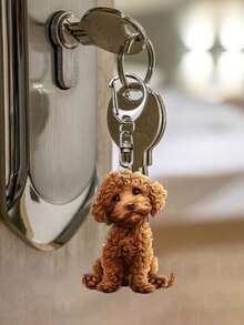 Cute Curly-Haired Teddy Bear Bag Charm - Brown, Bag Decoration, Cute Acrylic Dog-Shaped Accessory, Lightweight Acrylic Pendant, Suitable For Wallets, Backpacks, Cars, And Home - No Power Required, Gift For Pet Lovers, Car Accessory, Fun Ornament, Smooth Texture, 2d Flat Design, Outdoor Accessory, Party Accessory, Gift, Souvenir, Perfect Back-To-School Gift