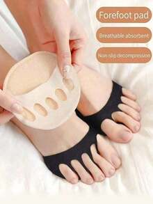 12/6 Pairs Women High Heel Forefoot Pads, Silicone Half Insoles, Anti-Slip Anti-Friction Invisible Socks - Multicolor - View 5