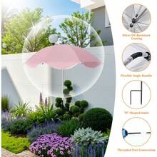 4 Pcs Plant Umbrellas For Outdoor Plants, Portable Garden Plant Shade Umbrella, Sun Shade Cover For Patio Flowers Plants Fruits Vegetables - 4Pcs - View 2
