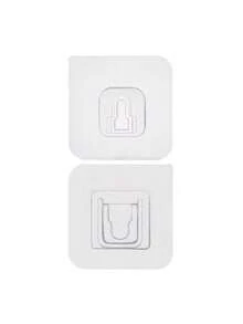 5pcs/3pcs/2pcs/1pc Multi-Function Wall Mounted Power Outlet Holder - With Clear Snap Hooks, Strong Adhesive And Reusable Plastic Pads, Ideal For Bathroom And Entryway Organization; No Drilling Installation Saves Space. Storage Organization Strong Adhesive Hooks, Bathroom Accessories Home Decor Kitchen Accessories, Easy To Install Adhesive Practical Hooks - Multicolor - View 6