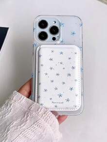 一款韩式蓝色小花磁性卡套手机壳，适用于苹果 13、16 Pro Max、新款15 Pro、14 Pro全套保护壳、16英寸双层保护壳等机型。这款手机壳时尚可爱，兼具个性化防摔保护功能，也兼容 17、17 Pro Max、16 Pro Max、15 Pro、14、13、12、11等机型。是送给家人、朋友、姐妹、女友的圣诞礼物佳选。 - 白色 - 查看 5