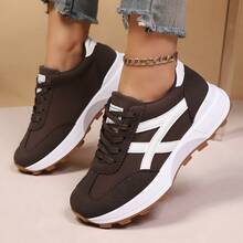 Nouvelles baskets décontractées pour femmes, chaussures polyvalentes à semelle épaisse grande taille, chaussures de sport de style universitaire pour l'extérieur, chaussures Gump - Marron - Voir 4