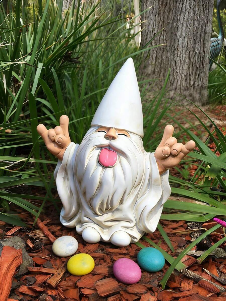 Funny Gnome Garden Statue - Humorous Resin Yard Decor For Outdoor Patio/Lawn, Whimsical Garden Ornament, Indoor Living Room Shelf Cute Decor