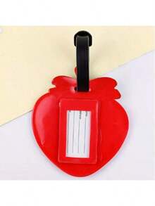 Cute Red Strawbe Silicone Luggage Tag - Cartoon Fruit Design For Children And Girls, Durable Travel Document And Address Clip, Suitable For Suitcases And Backpacks, Boarding Passes, Hangers, Travel Accessories, Travel Essentials - Multicolor - View 2