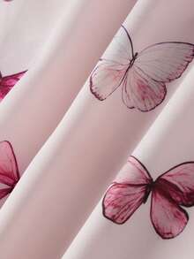 Women's Spring Pajamas Set Print Button Down Lapel V Neck Long Sleeve Tops With Pants Lounge Wear 2 Pcs Set - Pink - View 3