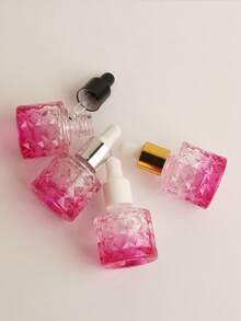 2 piezas/3 piezas/5 piezas/10 piezas/20 piezas Botellas de vidrio con cuentagotas recargables de 10ml para aceites esenciales y perfumes con diseño de piña redonda, mini viales transparentes rosas portátiles para muestras - Multicolor - Ver 5