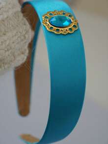 1 chiếc băng đô công chúa thủ công, băng đô bản rộng đính đá Zirconia màu xanh ngọc bích, phụ kiện tóc tạo nên vẻ đẹp lung linh cho buổi chụp ảnh. Chất liệu sợi polyester bóng, băng đô cài tóc, phụ kiện tóc trang trí nhà cửa. - Xanh đậm - Xem 5