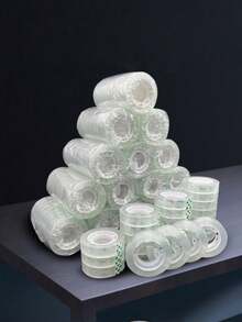 1/48卷透明文具胶带，小号胶带，小碎花图案胶带。这是一款办公及学生文具胶带，适合办公室和学校使用。