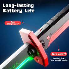 Large 80cm Samurai Katana Sword With RGB LED, Spark And Smoke, Illuminated  - Covei Toys - 紅色 - 查看 4