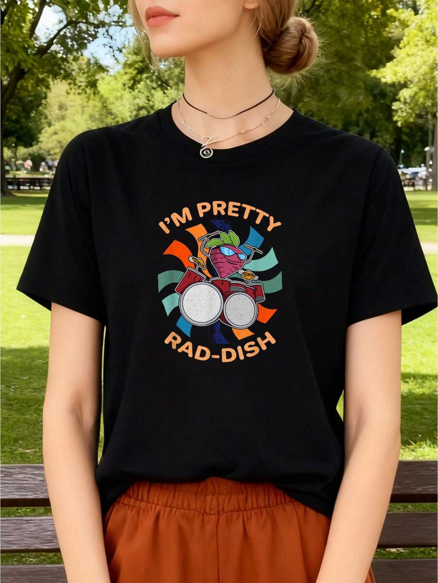 Garten Veganes Vegetarisches Kochen Gemüse T-Shirt Damen T-Shirt Grafik T-Shirts Crop Tops Outfits Tops T-Shirt XHE3 - Schwarz - Übersicht 1