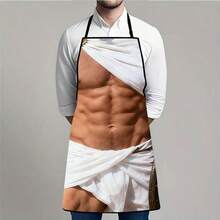 1PC Funny Muscle And Good Body Apron - Roman Style Muscle Men And Street Ladies Printed Kitchen Cooking Apron Suitable For Kitchen Baking, Barbecue, Creative Gift - Multicolor - View 13