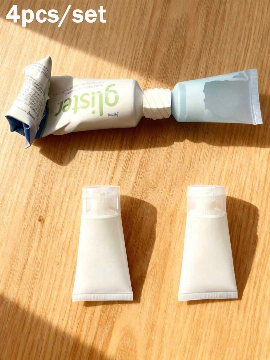 Plastic Toothpaste Tube And Face Wash Adapter With Refill Bottles, Convenient Toothpaste And Face Wash Refill, Cosmetic Tube Bottles, Face Wash Gel Tubes, Toothpaste Refill Tool Set, Home Supplies, Travel Kit