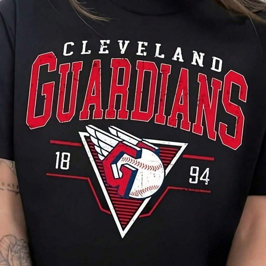 Vintage M*Lb 90s Bootleg Cleveland T-Shirt Cleveland Baseball Shirt Vintage Baseball Fan Guardians TeeBlack ColorSize S-5XL - 黑色 - 查看 1