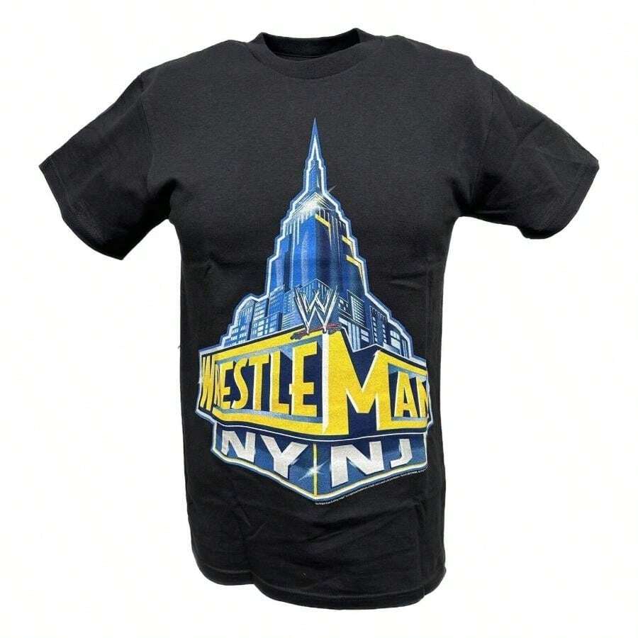 Wrestlemania 29 New York New Jersey Empire State Building WWE T-Shirt - 黑色 - 查看 1