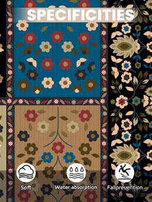 1 tấm thảm nhung pha lê in họa tiết retro, kích thước lớn, mềm mại và thân thiện với da, phù hợp cho phòng khách, phòng ngủ, nhà bếp, phòng tắm, hành lang, dùng để trang trí và có thể giặt máy. - Nhiều màu - Xem 7