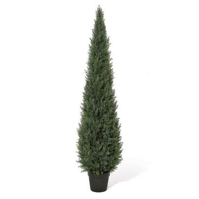 Techigher Artificial Cedar Topiary Trees, 90/120/150 Cm Faux Pine Shrubs Plants, Easy Assembly For Decor Front Porch Outdoor Patio Garden Balcony Backyard Indoor Office