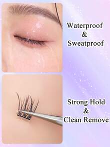 120簇自粘假睫毛 - 无需胶水或卸妆产品，鱼尾型 - 柔软轻盈，新手友好，易于日常妆容佩戴 - C - 查看 9