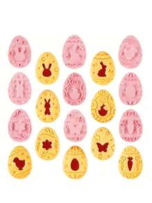 10pcs Easter Cookie Cutter Set, Cookie Mould Press, Easter Eggs Cookie Cutter Set With Plunger Stamps Set, Kitchen Tools, Plastic Cookie Stamps - Multicolor - View 2